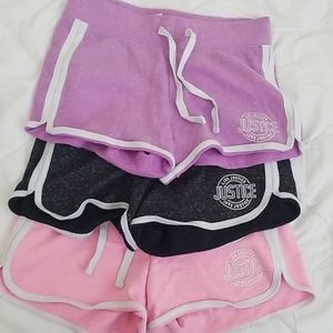 3 pair Justice size 12 cotton shorts